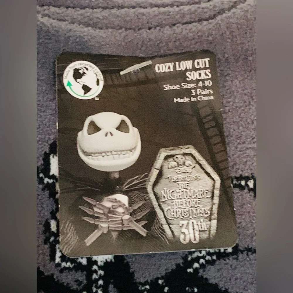 Nightmare Before Christmas Women’s Holiday No Show Socks 3-Pack Size 4-10 Disney